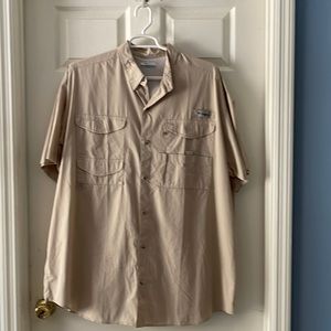 Tan Columbia PFG Button Down Shirt
